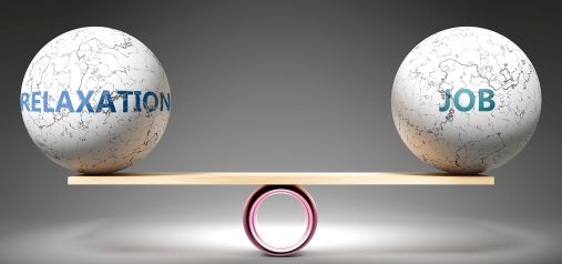 une balance avec d'un coté la relaxation et de l'autre pour montrer l'équilibre qu'apporte la sophrologie